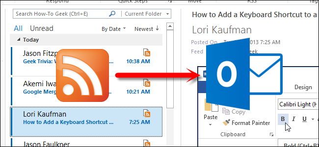 can i add an rss feed to outlook for mac